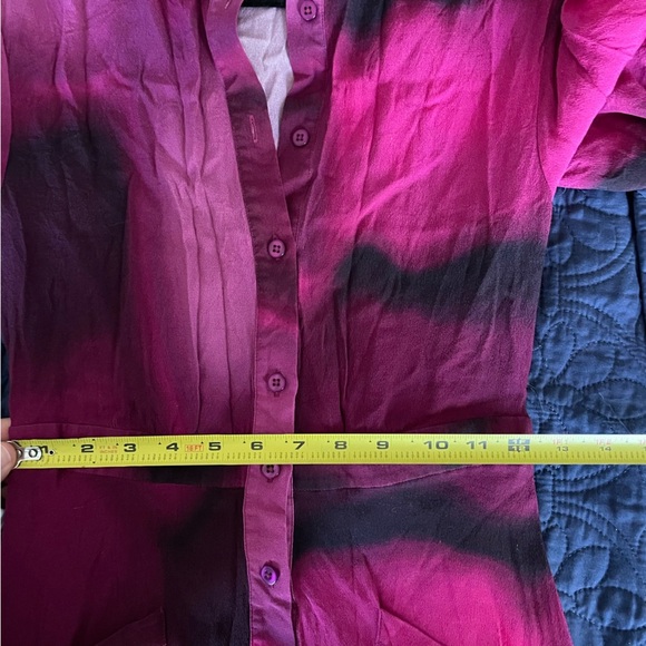 The Kit | Cobie Shirtdress in Pink and Black Love Haze Button Up Midi Sz 4 - Picture 15 of 16